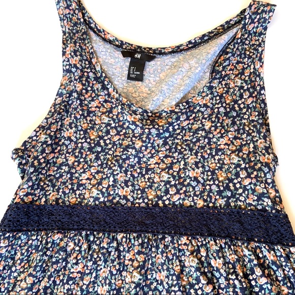 { H&M } Floral Pattern Dress with Lace Waist Sz S - Picture 4 of 5
